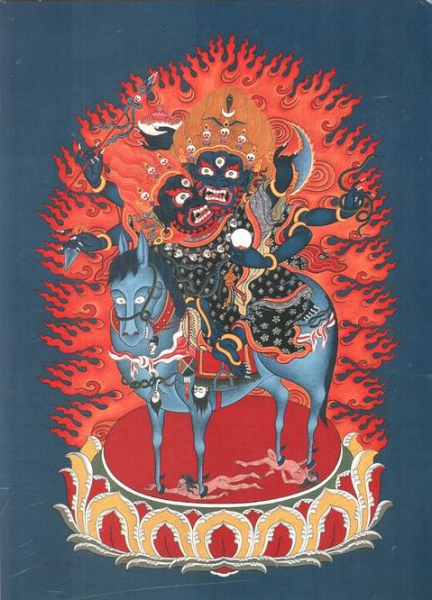 Devata Šri Mahakala u formi sjedinjenosti sa Mahakali (tibetanski: Dorje Bernagchen u jedinstvu sa Palden Lhamo).